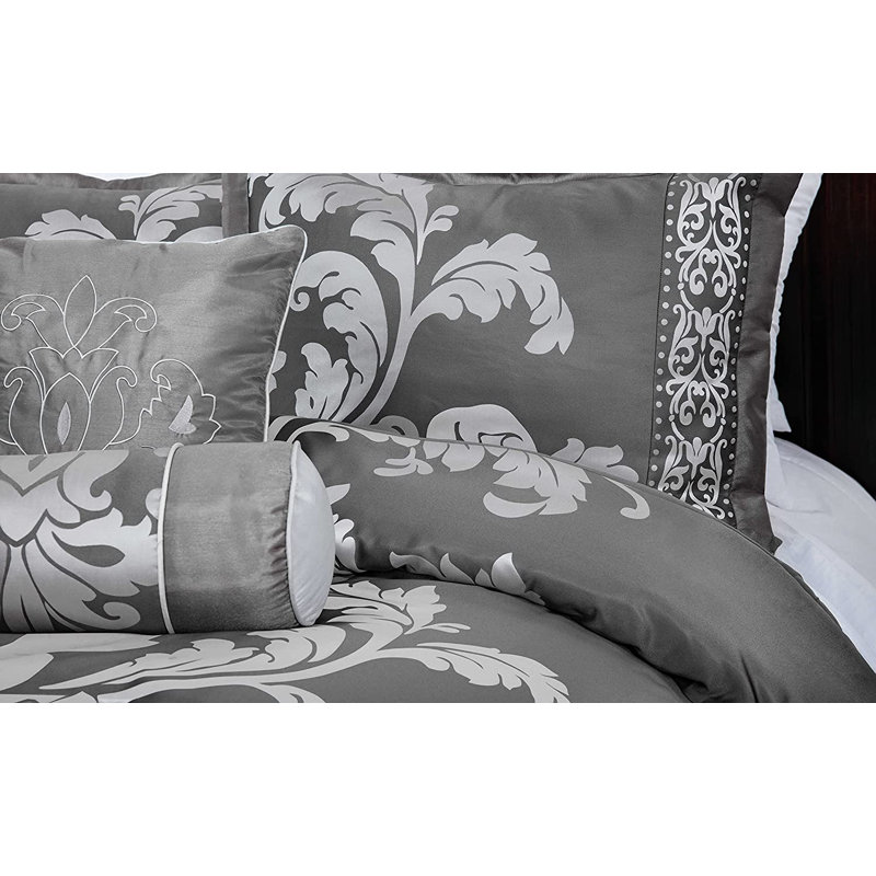 Queen Floral Jacquard Modern 7 PC Comforter Set store